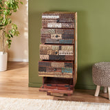 Christopher Knight Home® - Noble House - Maysville Handcrafted Boho 4 Drawer Wood Cabinet, Natural and Multi-Colored