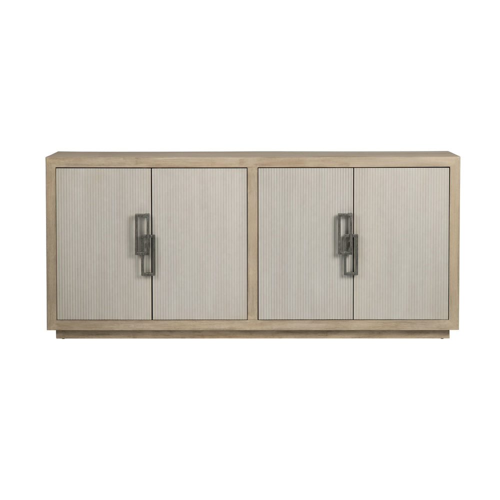 Crestview Collection Transitional Media Sideboard - Modern Storage Solution With Antique Nickel Accents For Your Living Room Tan Solid Wood Cvfdr1217