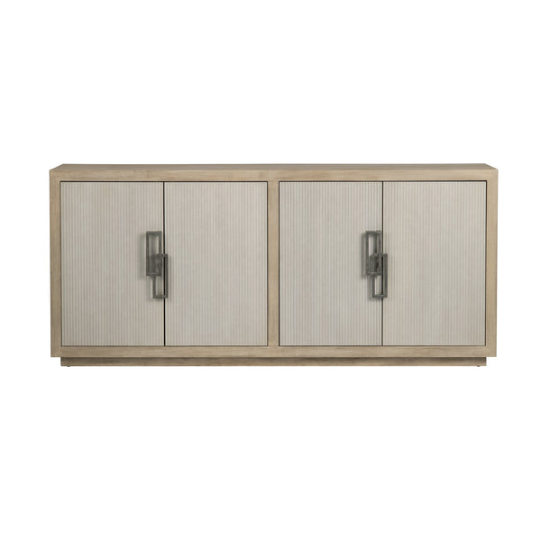 Crestview Collection Transitional Media Sideboard - Modern Storage Solution With Antique Nickel Accents For Your Living Room Tan Solid Wood Cvfdr1217
