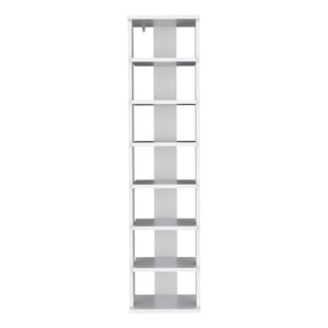 English Elm Shoe Organizer with 7 Shelves for Small Spaces — Durable Engineered Wood, Eco-Certified, Stylish Storage White 52.76 L x 16.93 W x 3.15 H B097P369415