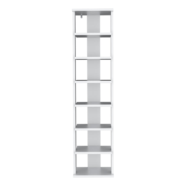 English Elm Shoe Organizer with 7 Shelves for Small Spaces — Durable Engineered Wood, Eco-Certified, Stylish Storage White 52.76 L x 16.93 W x 3.15 H B097P369415