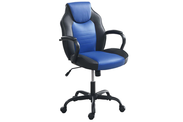 English Elm Gaming Ergonomic Office Chair Blue Black Faux Leather Racing Style Adjustable Height Wheels Padded Arms B011P367182