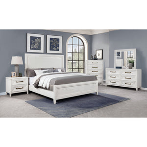 English Elm Inverness Six Drawer Farmhouse Dresser Distressed White Oak Veneer Brass Pulls B062P447818
