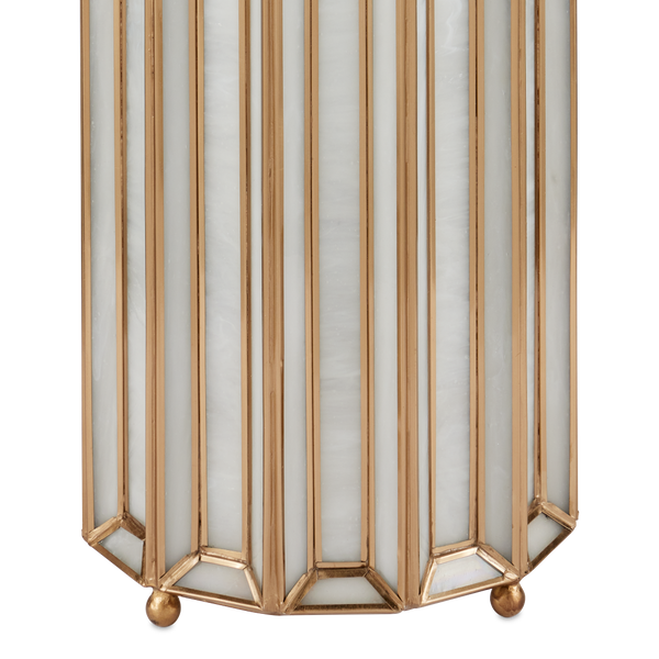 Daze Uplight Table Lamp in White Milk Glass with Antique Brass Finish - Contemporary Glow for Any Room