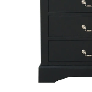English Elm Black 5-Drawer Chest with Sleek Black Finish, Smooth Pull Handles, Ample Storage for Organized Rooms B062P209041
