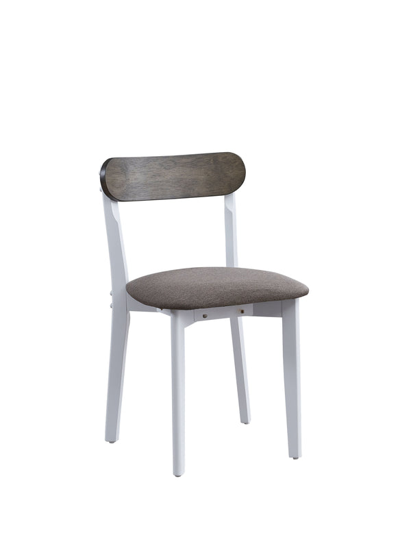 English Elm Fidelity 5Pc White & Gray Dining Set with Rectangular Fixed Table, Two-Tone Chairs, Durable MDF Finish B2726P408896