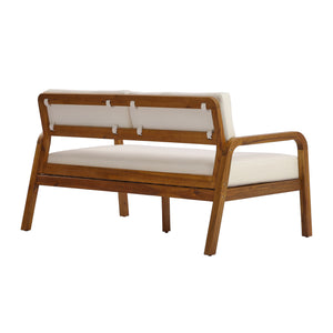 English Elm 2-pieces Outdoor Acacia Wood Loveseat and Coffee Table Set with Water-resistant Cushions N768P382499T
