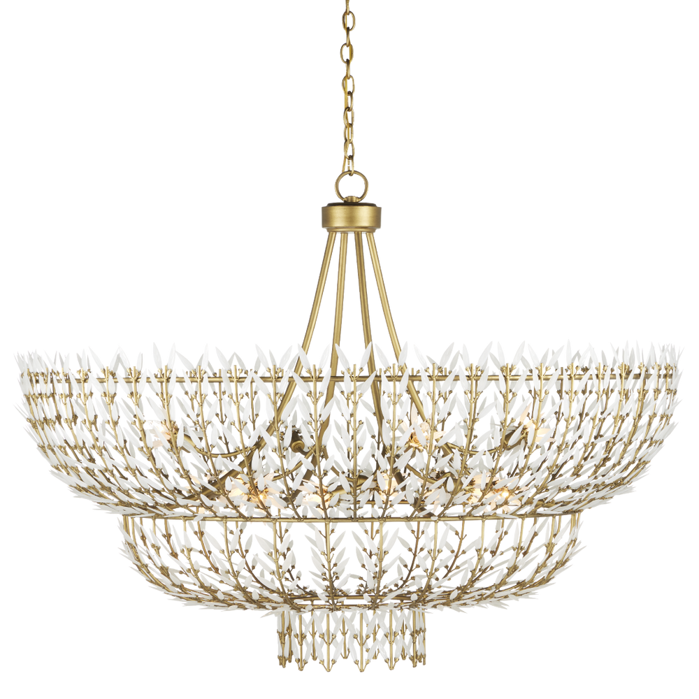 Magnum Opus Grande Chandelier: Exquisite Vintage-Style Fixture with Elegant Brass & White Glass Design