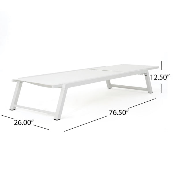 English Elm Myers Outdoor Aluminum Mesh Chaise Lounge Adjustable Poolside Reclining Chair 61407.00WWHI