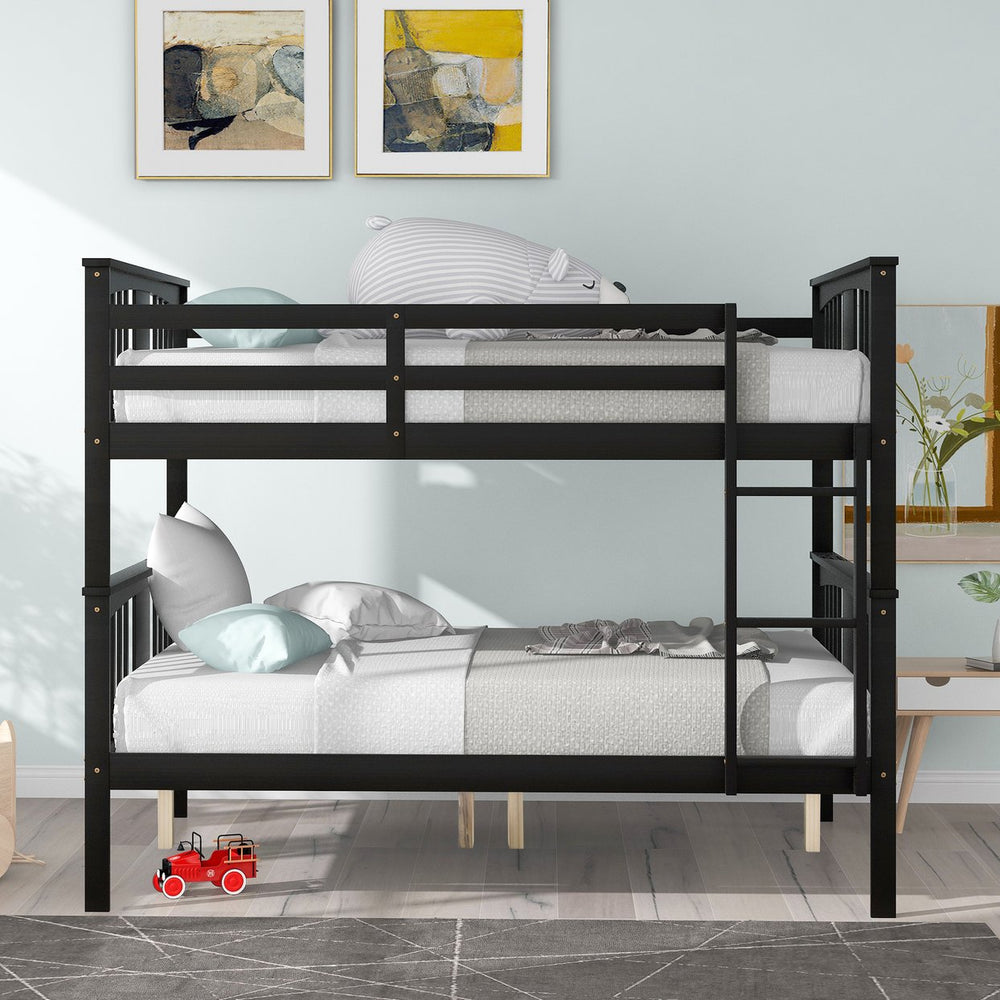 English Elm Full Over Bunk Bed Solid Pine Frame White Finish Converts to Two Beds LT000203AAP-2