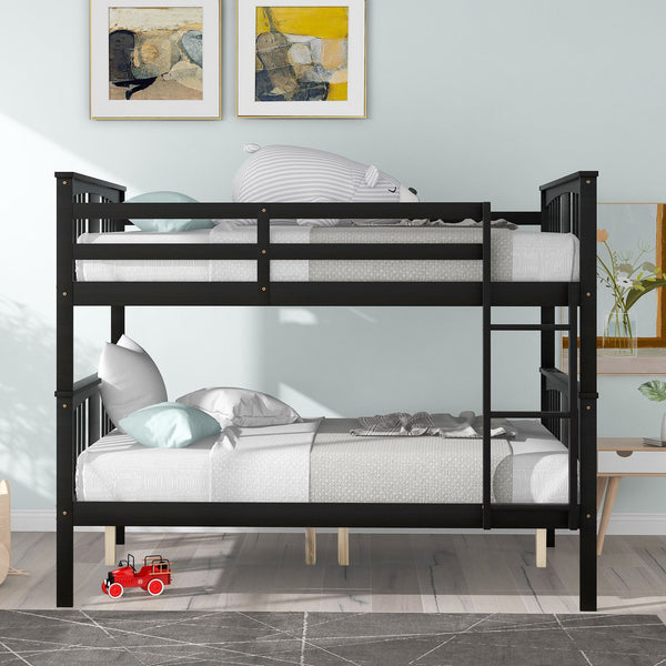 English Elm Full Over Bunk Bed Solid Pine Frame White Finish Converts to Two Beds LT000203AAP-2