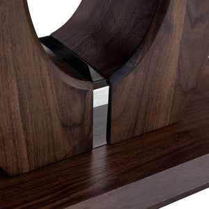 English Elm Modern Walnut MDF Rectangular Coffee Table with Dark Brown Grain Sticker, Silver Trim, Ergonomic Height W1151P230544