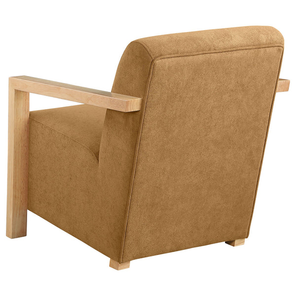 English Elm Landis Grey Fabric Accent Chair with Natural Wood Arms for Modern Living Spaces B062P441109
