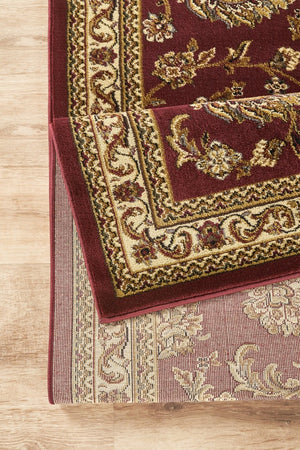 English Elm Classic Red Traditional Area Rug Low Pile Living Room Dining Entryway Accent B186P452282