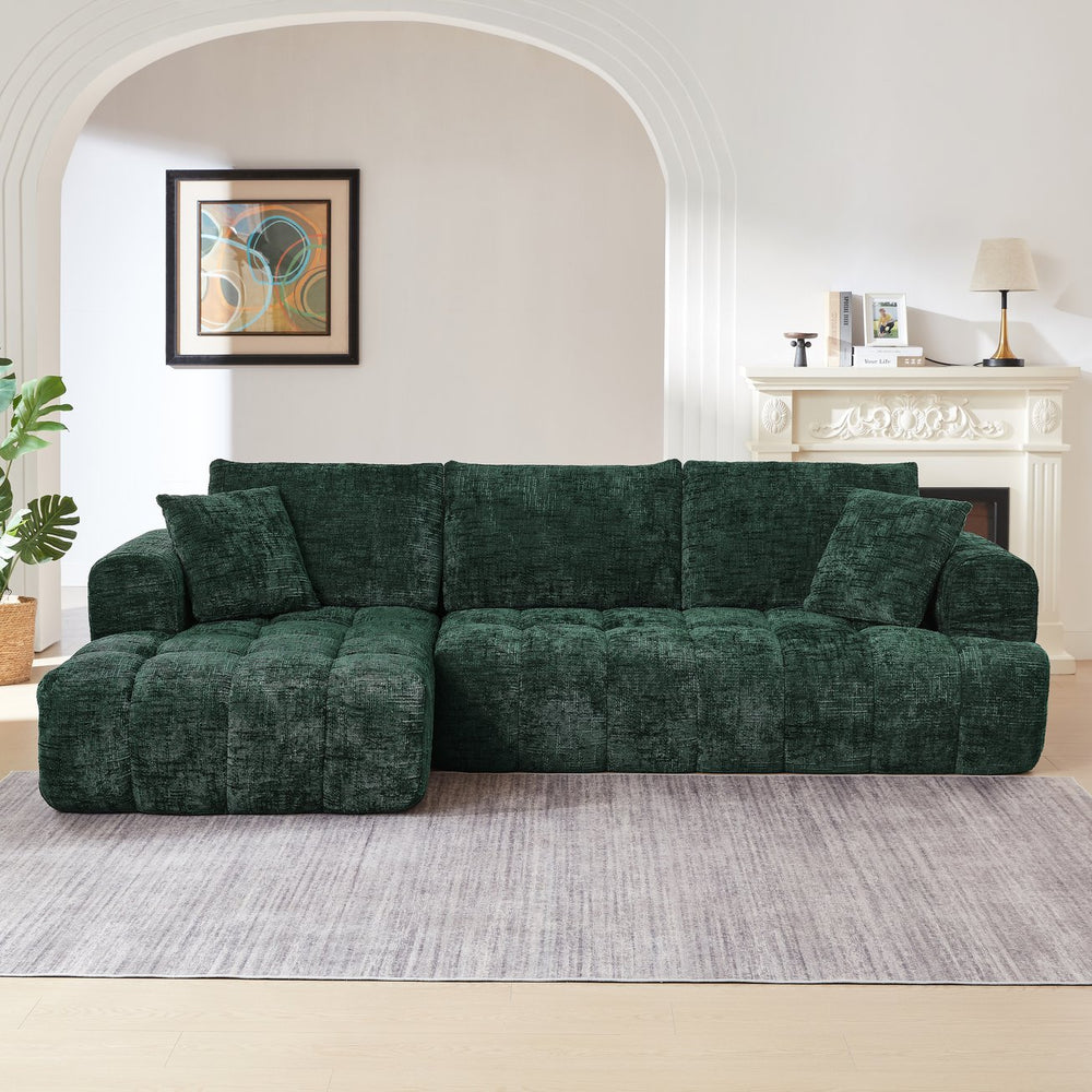 English Elm Chenille L-Shape Sectional Sofa - Plush Minimalist Sleeper Couch For Stylish Living Rooms & Apartments W2339S00078