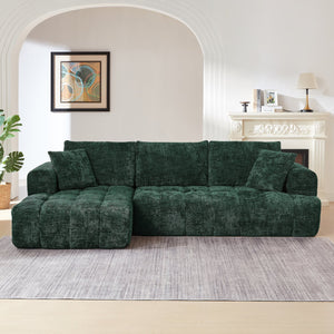 English Elm Chenille L-Shape Sectional Sofa - Plush Minimalist Sleeper Couch For Stylish Living Rooms & Apartments W2339S00078