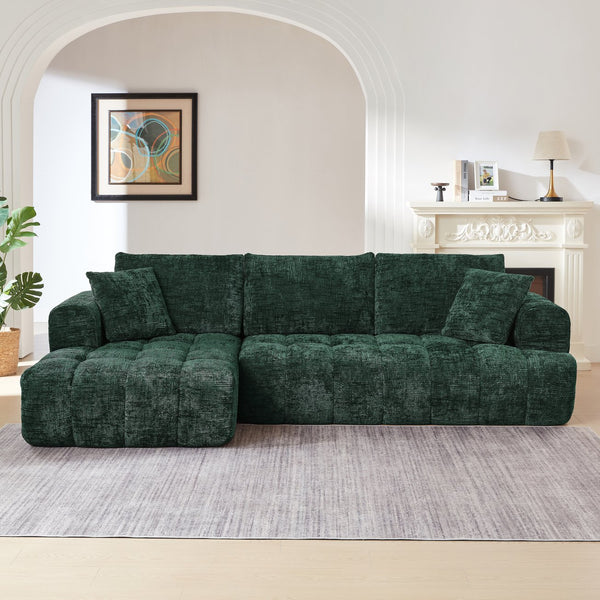 English Elm Chenille L-Shape Sectional Sofa - Plush Minimalist Sleeper Couch For Stylish Living Rooms & Apartments W2339S00078