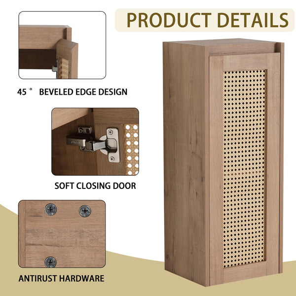 English Elm 40'' Freestanding Bathroom Vanity With Ceramic Sink, Soft-Close Doors & Side Cabinet For Stylish Storage W999S00404