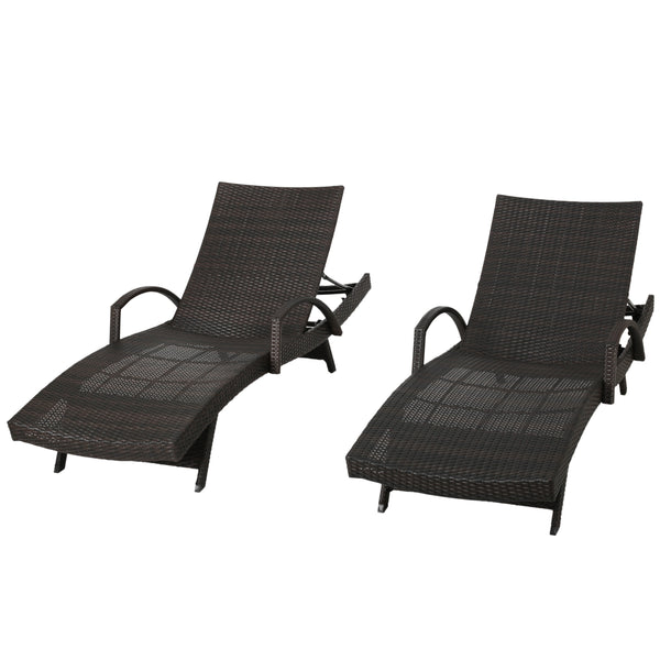 English Elm Salem Outdoor Pe Wicker Chaise Lounge Low Profile Poolside Sun Lounger 52005.00ARMMP2