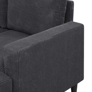 English Elm Cordory Corduroy Modular Sectional with Ottomans Retro Exposed Legs Living Room Dark Gray B2748S00032