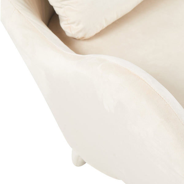 English Elm Furniture Plush 2-in-1 Pet-Friendly Mid Century Modern Accent Chair with Velvet Upholstery, Removable Base and Ergonomic Support for Living Room White N843P331163C