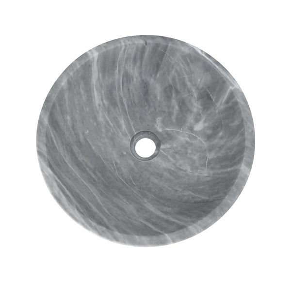 English Elm Carrara Gray Marble Vessel Sink – Semi-Polished Natural Stone Elegance For Luxurious Bathrooms W1696P333278