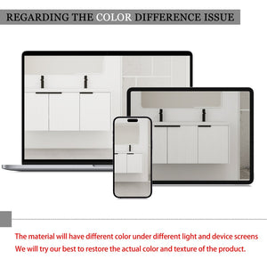 English Elm 48" Modern Wall-Mounted Bathroom Vanity With Resin Double Sink & Soft-Close Doors For Stylish Storage P2 W999S00352-GIGA