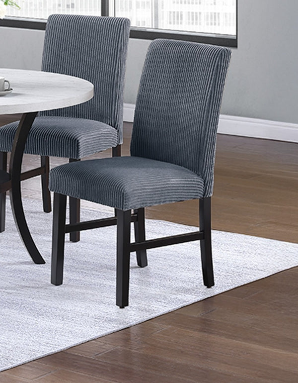 English Elm Modern Round 5pc Dining Set with Curved Legs and Lower Shelf — Seats Four, Stylish Durable Design Black,Dark Gray,White 51 L x 51 W x 6 H B011S01725