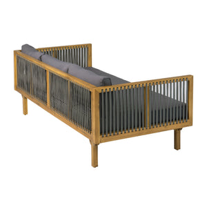 English Elm 2-piece Outdoor Acacia Patio Sofa Set with Rope Back and Round Coffee Table Dark Grey,Grey,Teak N770P354675A_N770P234486F