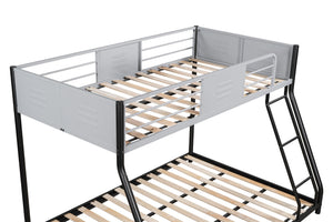 English Elm Metal Twin Over Full Bunk Bed - Heavy-Duty Steel Frame, Safety Guardrails, No Box Spring Needed! W427P154966