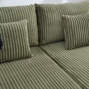 English Elm Swivel Barrel Accent Chair Chenille Tufted Round Club Seat for Living Room Lounge Green N719S002270F