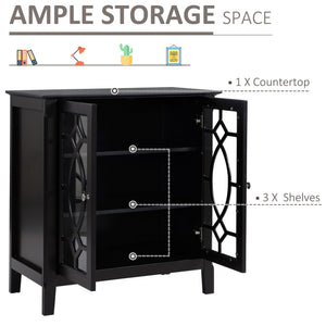 English Elm Homcom Elegant Sideboard Buffet Cabinet With Glass Doors, Adjustable Shelves For Stylish Storage Solutions W2225P229409