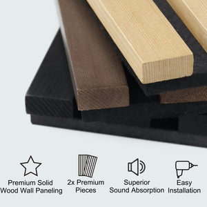 English Elm 2 Pack Solid Wood Slat Acoustic Panels Handcrafted for Media Rooms and Home Offices Smoke T3210P487480