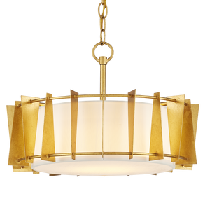 Berwick Gold Semi-Flush Mount Light Fixture - Contemporary Wrought Iron, Adjustable LED Design, 17.75"