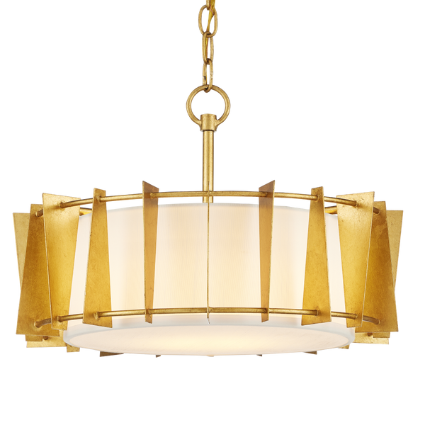 Berwick Gold Semi-Flush Mount Light Fixture - Contemporary Wrought Iron, Adjustable LED Design, 17.75"