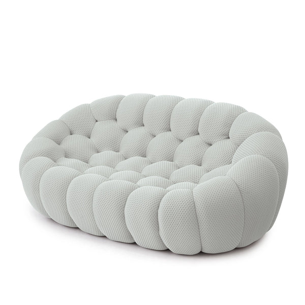 English Elm Bubble Modular Armless Loveseat Sofa - Light Grey, Contemporary Design, Family-Friendly Comfort B341P320933