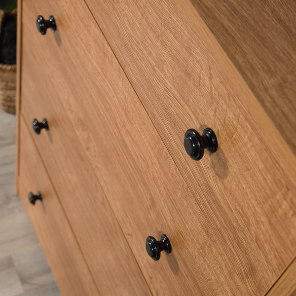 English Elm 4-Drawer Chest - Contemporary Brown Oak-Style Storage Solution For Bedrooms And Living Spaces B356P367872