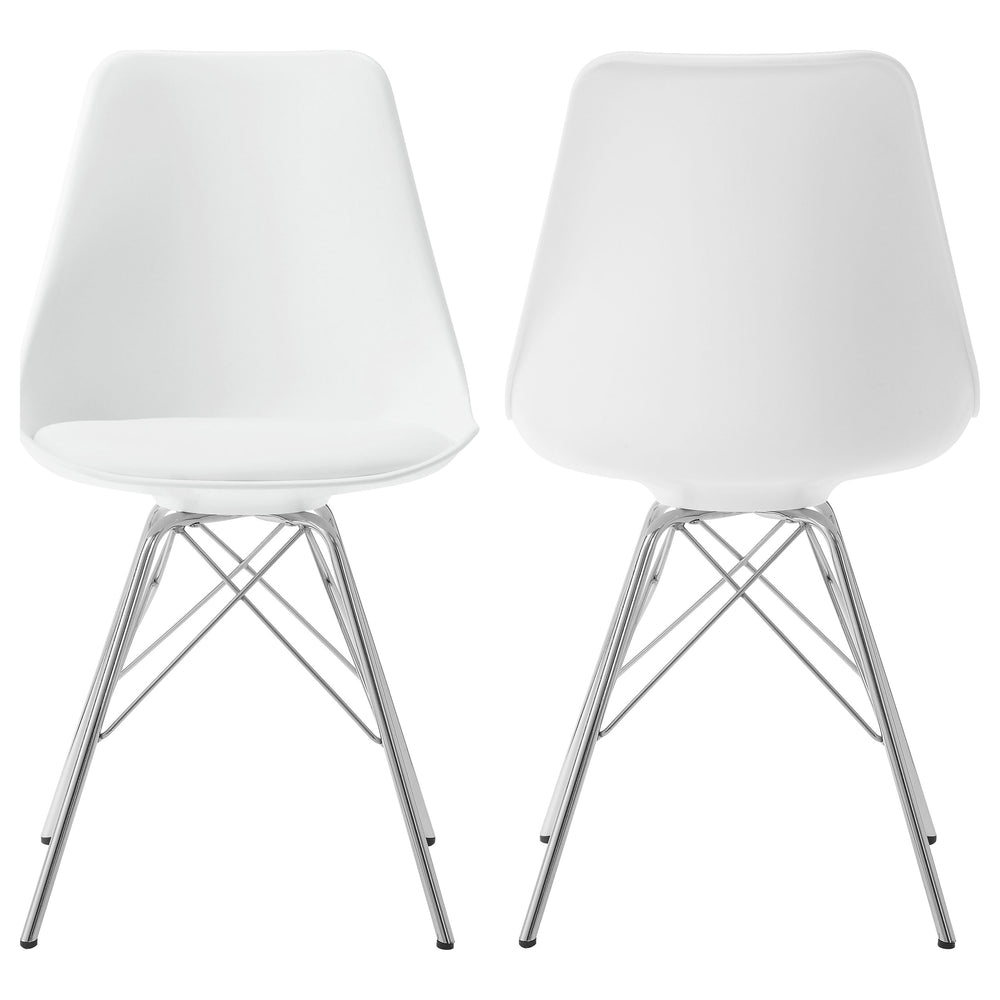 English Elm Marli Leatherette Dining Chairs with Chrome Eiffel Legs Modern Pair for Stylish Rooms B062P447718