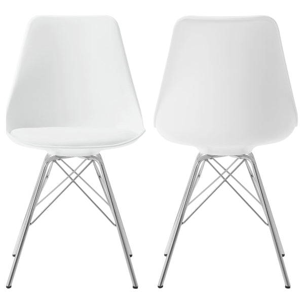 English Elm Marli Leatherette Dining Chairs with Chrome Eiffel Legs Modern Pair for Stylish Rooms B062P447718