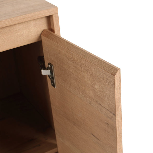 English Elm 12" Slim Freestanding Cabinet Oak Finish Soft Close Door Adjustable Shelves Bathroom W999P406013