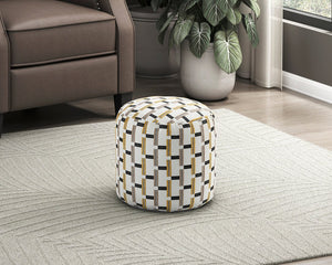 English Elm Cylindrical Multi-Color Pouf – Stylish Jacquard Upholstered Ottoman, Non-Slip Footstool & Chair B011P251653