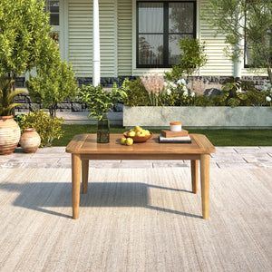 English Elm Christopher Knight Home® - Westin Acacia Wood Outdoor Coffee Table in Teak Beige — Solid Durable Construction, Modern Grain Finish N775P239511N