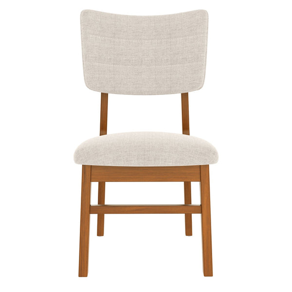 English Elm Upholstered Dining Chairs Set of 4 Ergonomic Mid-Century Modern Fabric Seats with Rubberwood Frame & Non-Slip Feet Beige,Brown N752P346006A