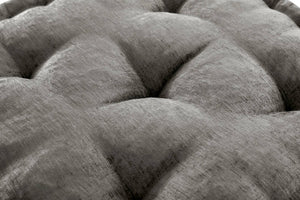 English Elm 1- Piece Tufted Chenille Floor Cushion with Scalloped Edge for Bohemian Living Spaces Charcoal B035P482971