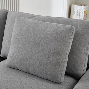 English Elm 103.54" L-shaped Modular Sectional with Ottoman Storage Polyester Cloud Sofa Grey W1669S00049