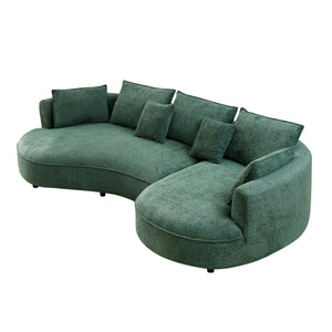 English Elm Oversized Boucle Sectional Sofa with Right Chaise Cloud Curved 5 Seat Living Room W876S00319