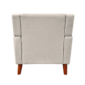 English Elm Mid-century Waffle Tufted Club Chair Solid Wood Splayed Legs Reading Lounge Accent Beige N776P379535I