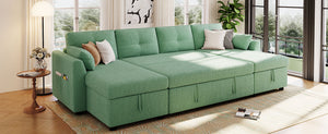 English Elm Swivel Barrel Accent Chair Chenille Tufted Round Club Seat for Living Room Lounge Green N719S002210F