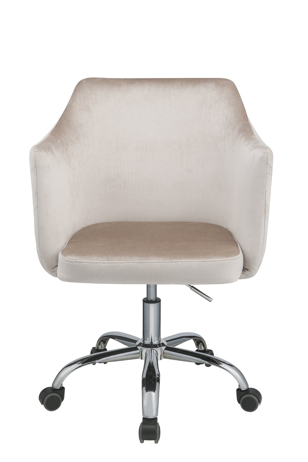 English Elm Cosgair Champagne Velvet Office Chair with Chrome Base, Swivel, Adjustable Height & Padded Comfort B2726P282386