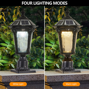 English Elm Retro Solar Lights Dimmable LED Outdoor Garden Lamp, Solar-Powered Auto On/Off, Weatherproof Charm W2312P368731